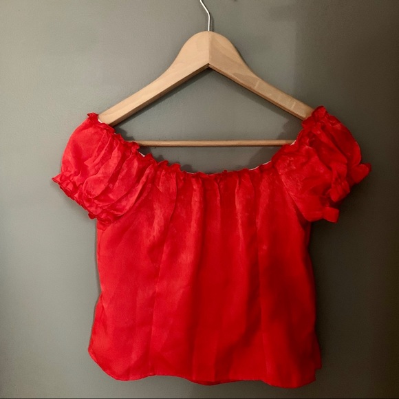 SHEIN red bustier crop top - Picture 2 of 2